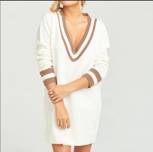 NWOT Hartford Sweater Dress Show Me Your Mumu Oversized Boyfriend XS Ivory Tan